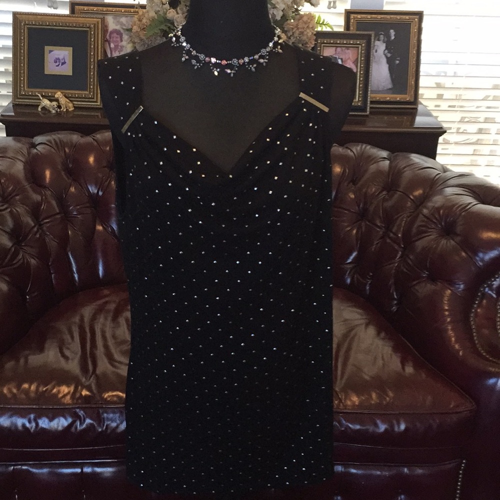 White House Black Market Cami Style Black & Studs